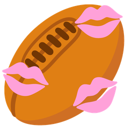 rugby football and kiss mark