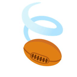 rugby football and leaf fluttering in wind