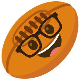 rugby football and nerd face