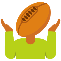 rugby football and person shrugging