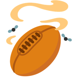 rugby football and pile of poo