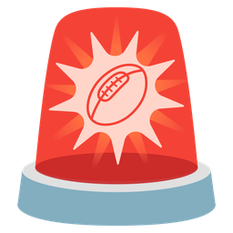 rugby football and police car light