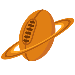 rugby football and ringed planet