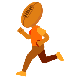 rugby football and running shoe