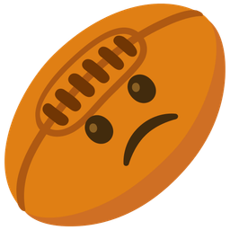 rugby football and slightly frowning face