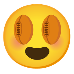 Rugby football and Smiling face with heart-eyes