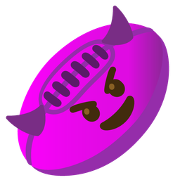 rugby football and smiling face with horns