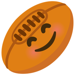 Rugby football and Smiling face with smiling eyes