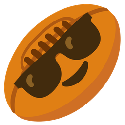 rugby football and smiling face with sunglasses