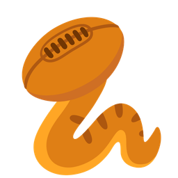 rugby football and snake