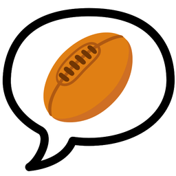 rugby football and speech balloon