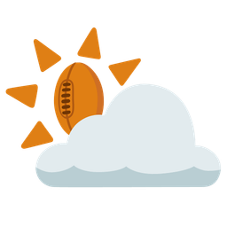 rugby football and sun behind cloud