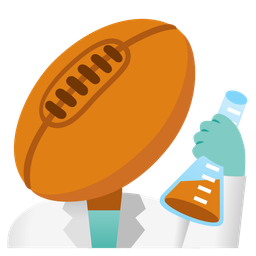 rugby football and test tube
