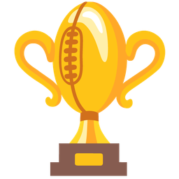 rugby football and trophy