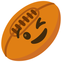 Rugby football and Winking face