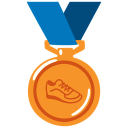 running shoe and 3rd place medal