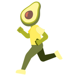 running shoe and avocado