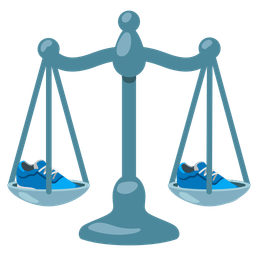 running shoe and balance scale