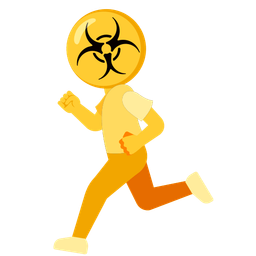 running shoe and biohazard