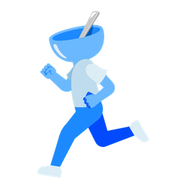 running shoe and bowl with spoon