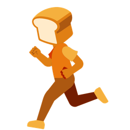 running shoe and bread