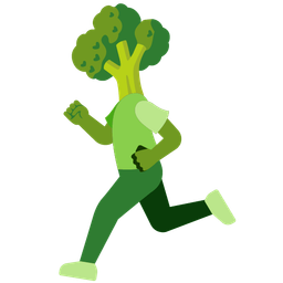 running shoe and broccoli