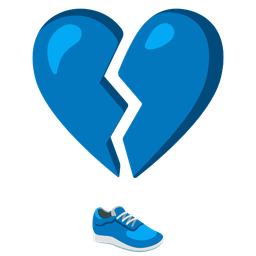 running shoe and broken heart