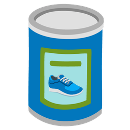 running shoe and canned food