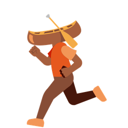 running shoe and canoe