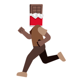 running shoe and chocolate bar