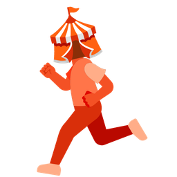 running shoe and circus tent