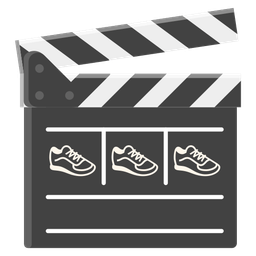 running shoe and clapper board