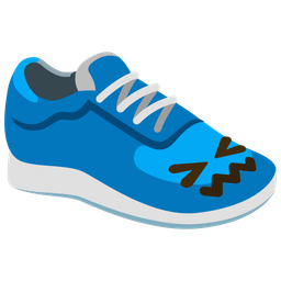 running shoe and confounded face