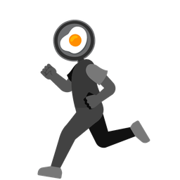 running shoe and cooking