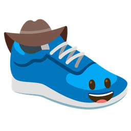 running shoe and cowboy hat face