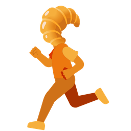 running shoe and croissant