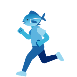 running shoe and fish