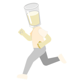 running shoe and glass of milk