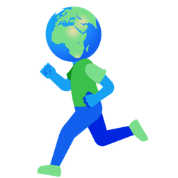 running shoe and globe showing Europe-Africa