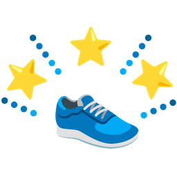 running shoe and glowing star