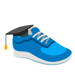 running shoe and graduation cap