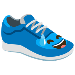 Running shoe and Grinning face with sweat