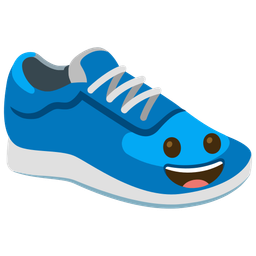Running shoe and Grinning face