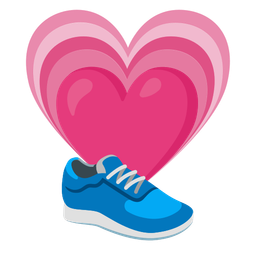 running shoe and growing heart