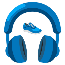 running shoe and headphone