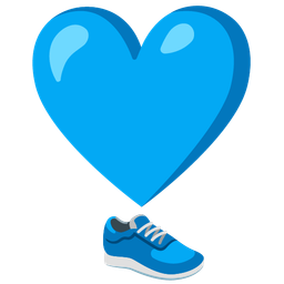 running shoe and heart exclamation