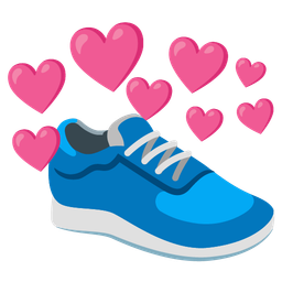 running shoe and heart with arrow