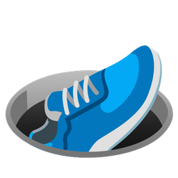 running shoe and hole