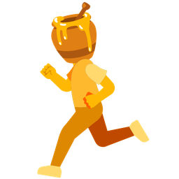 running shoe and honey pot