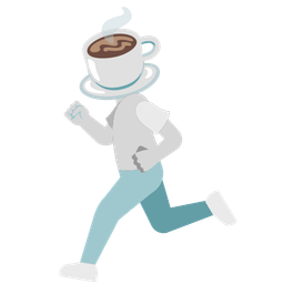 running shoe and hot beverage